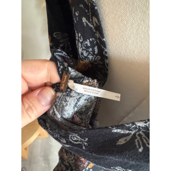 Free People Smooth Talker Black Floral Open Back Tunic Mini Dress Womens Small - Picture 8 of 8